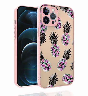 Apple iPhone 12 Pro Max Kılıf Desenli Kamera Korumalı Parlak Patinda Nora Kapak