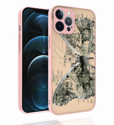 Apple iPhone 12 Pro Max Kılıf Desenli Kamera Korumalı Parlak Patinda Nora Kapak