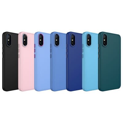 Xiaomi Redmi 9A Kılıf Metal Çerçeve ve Buton Tasarımlı Silikon Patinda Luna Kapak
