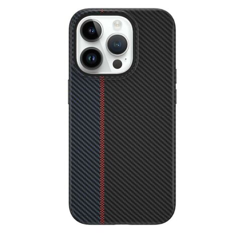 Apple iPhone 15 Pro Max Kılıf Wiwu LCC-107 Karbon Fiber Magsafe Şarj Özellikli Kamera Korumalı Kabon Kapak