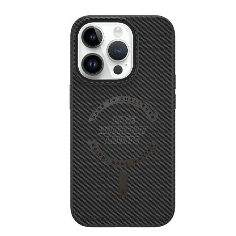 Apple iPhone 15 Pro Max Kılıf Wiwu LCC-107 Karbon Fiber Magsafe Şarj Özellikli Kamera Korumalı Kabon Kapak