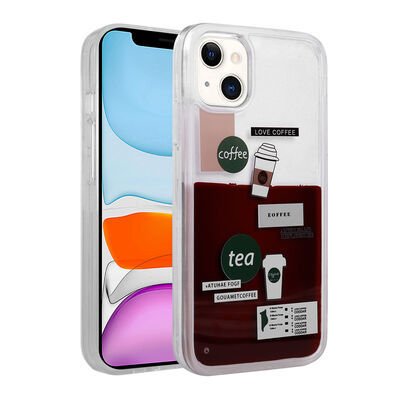 Apple iPhone 14 Plus Kılıf Desenli Sıvılı Patinda Drink Silikon Kapak