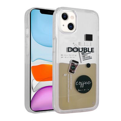 Apple iPhone 14 Plus Kılıf Desenli Sıvılı Patinda Drink Silikon Kapak