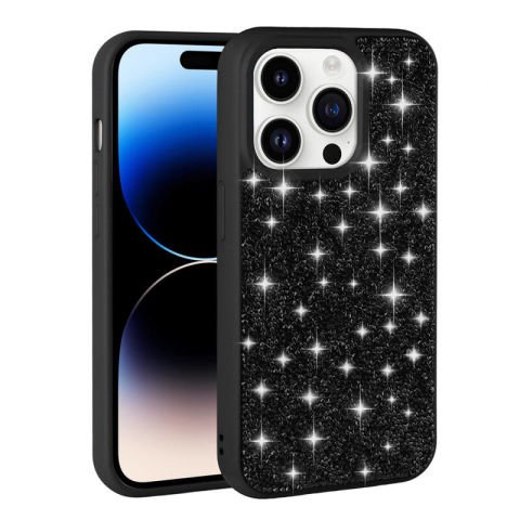 Apple iPhone 14 Pro Kılıf Parlak Taşlı Tasarım Patinda Pırlanta Kapak