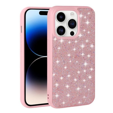 Apple iPhone 14 Pro Kılıf Parlak Taşlı Tasarım Patinda Pırlanta Kapak