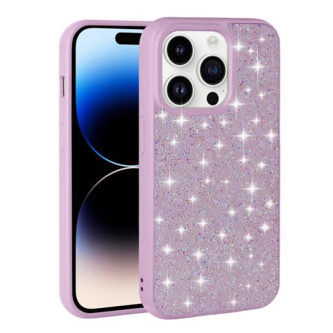 Apple iPhone 14 Pro Kılıf Parlak Taşlı Tasarım Patinda Pırlanta Kapak