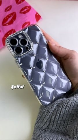 Dilimli Puffy Taşlı Kılıf