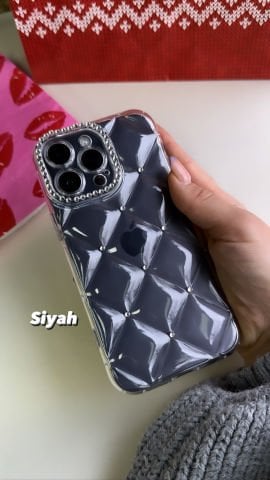 Dilimli Puffy Taşlı Kılıf