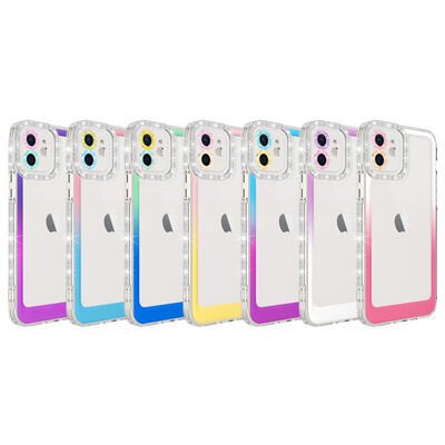 Apple iPhone 11 Kılıf Simli ve Renk Geçiş Tasarımlı Lens Korumalı Patinda Park Kapak