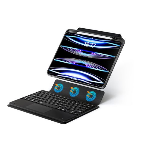 Apple iPad Pro 11 2024 Patinda Border Keyboard Bluetooh Bağlantılı Standlı Klavyeli Tablet Kılıfı