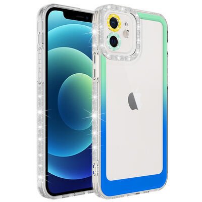 Apple iPhone 11 Kılıf Simli ve Renk Geçiş Tasarımlı Lens Korumalı Patinda Park Kapak