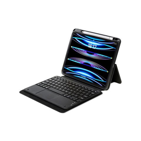 Apple iPad Pro 11 2024 Patinda Border Keyboard Bluetooh Bağlantılı Standlı Klavyeli Tablet Kılıfı