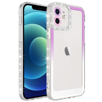 Apple iPhone 11 Kılıf Simli ve Renk Geçiş Tasarımlı Lens Korumalı Patinda Park Kapak