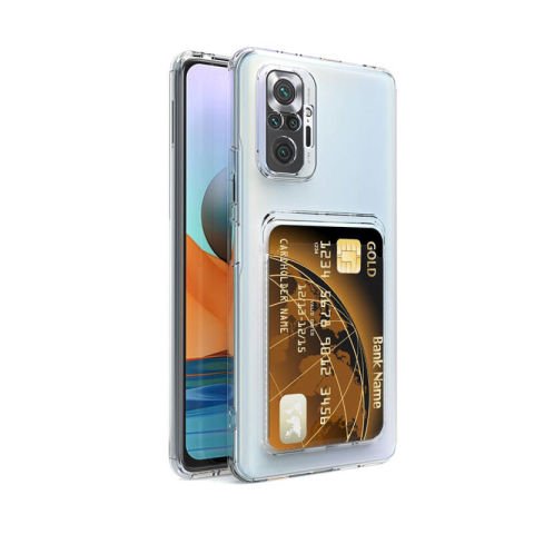 Xiaomi Redmi Note 10 Pro Kılıf Kartlıklı Şeffaf Patinda Setra Clear Silikon Kapak