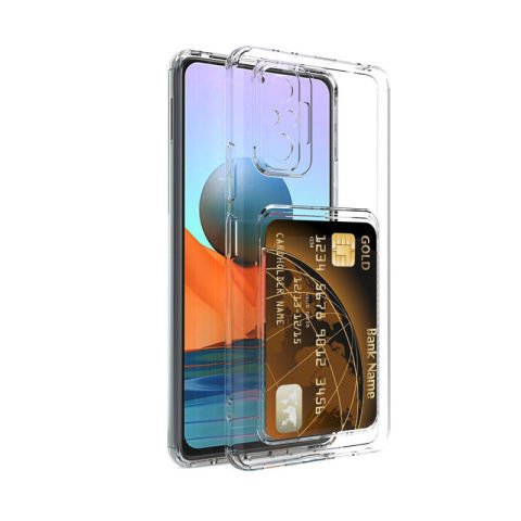 Xiaomi Redmi Note 10 Pro Kılıf Kartlıklı Şeffaf Patinda Setra Clear Silikon Kapak