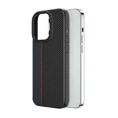 Apple iPhone 15 Plus Kılıf Wiwu LCC-107 Karbon Fiber Magsafe Şarj Özellikli Kamera Korumalı Kabon Kapak