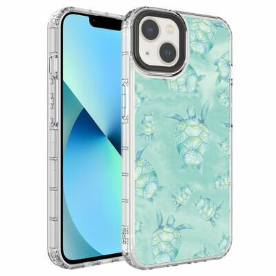 Apple iPhone 14 Plus Kılıf Kamera Korumalı Renkli Desenli Sert Silikon Patinda Korn Kapak