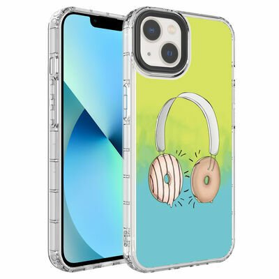 Apple iPhone 14 Plus Kılıf Kamera Korumalı Renkli Desenli Sert Silikon Patinda Korn Kapak