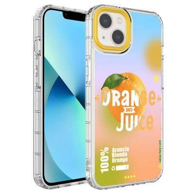 Apple iPhone 14 Plus Kılıf Kamera Korumalı Renkli Desenli Sert Silikon Patinda Korn Kapak