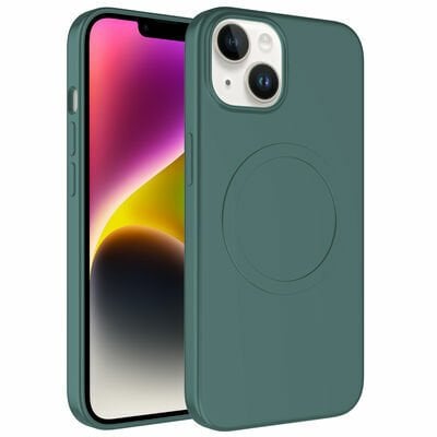 Apple iPhone 13 Kılıf Magsafe Wireless Şarj Özellikli Pastel Renk Silikon Patinda Plas Kapak