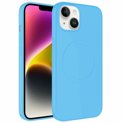 Apple iPhone 13 Kılıf Magsafe Wireless Şarj Özellikli Pastel Renk Silikon Patinda Plas Kapak