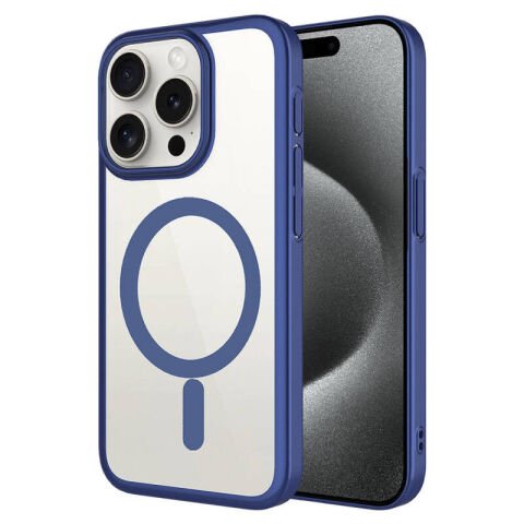 Apple iPhone 15 Pro Max Kılıf Wireless Şarj Özellikli Sert PC Patinda Mat Riksos Magsafe Kapak