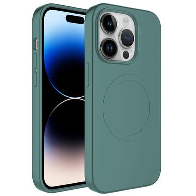 Apple iPhone 12 Pro Max Kılıf Magsafe Wireless Şarj Özellikli Pastel Renk Silikon Patinda Plas Kapak