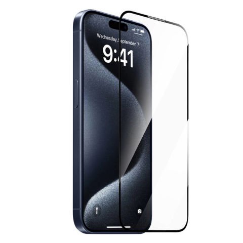 Apple iPhone 15 Pro Max Wiwu SQ-008 Oleofobik Easy Install Darbeye Karşı Dayanıklı Temperli Cam Ekran Koruyucu + Kolay Uygulama Aparatlı