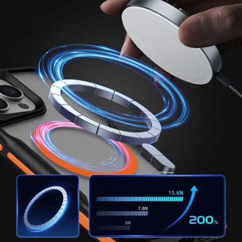 Apple iPhone 14 Pro Max Kılıf Magsafe Şarj Özellikli Renkli Kenar Airbag Şeritli Patinda Lamer Kapak